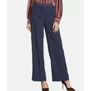 Boden Marlin Wide Leg Pants Women's High Rise Navy Blue Size 12 Regular